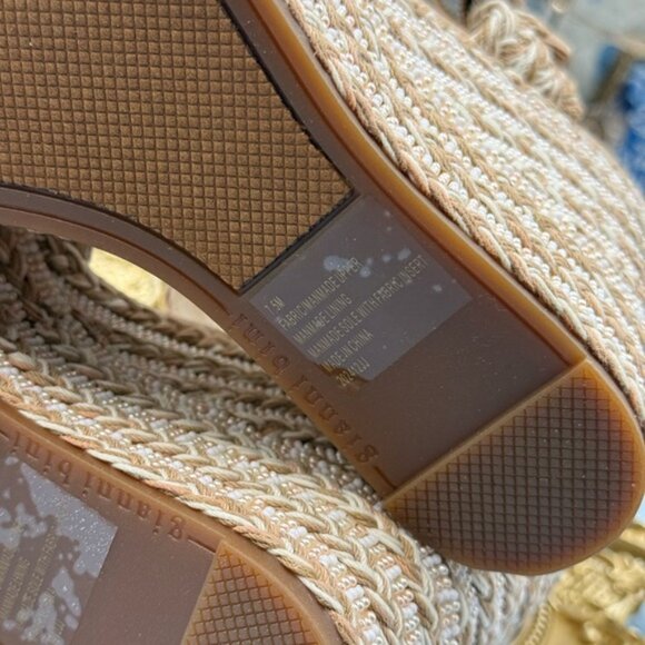 🆕 GIANNI BINI 🧿 NWOB Santi Woven Beaded Wedge Sandal - Neutral Woven Sz US 7.5 - Picture 14 of 14